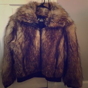 Tan Faux Fur Imposter Nordstrom Jacket Size Small